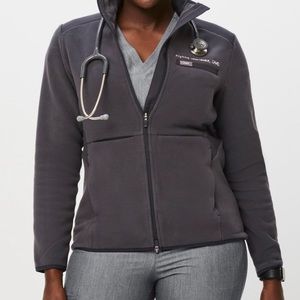 Figs women's Deep Charcoal On-Shift - Fleece Jacket - Large